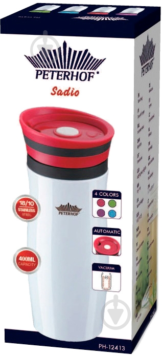 Термочашка Peterhof Sadio 400 мл PH-12413-BL - фото 2 Термочашка Peterhof Sadio 400 мл PH-12413-BL - фото 2