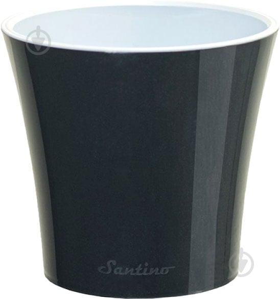 Вазон пластик Arte круглий антрацит із білим 2 л Santino (2016317) - фото 1 Вазон пластик Arte круглий антрацит із білим 2 л Santino (2016317) - фото 1