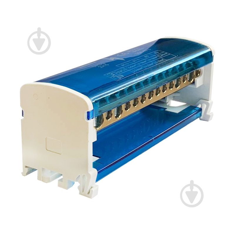 Шина нульова ElectrO TTD-3 з кришкою 2/15 отворів 2Р до 125 А TTD3152125 - фото 1