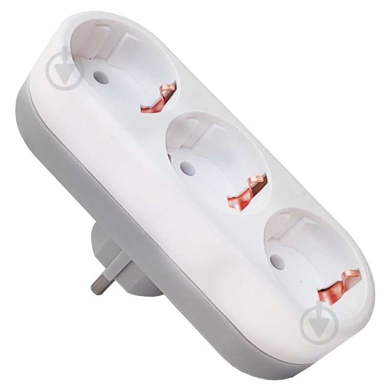 Тройник ElectrO 16A 250В Тип C (евро) - Тип F (евро) с заземлением 3 гн. белый B31G - фото 1 Тройник ElectrO 16A 250В Тип C (евро) - Тип F (евро) с заземлением 3 гн. белый B31G - фото 1