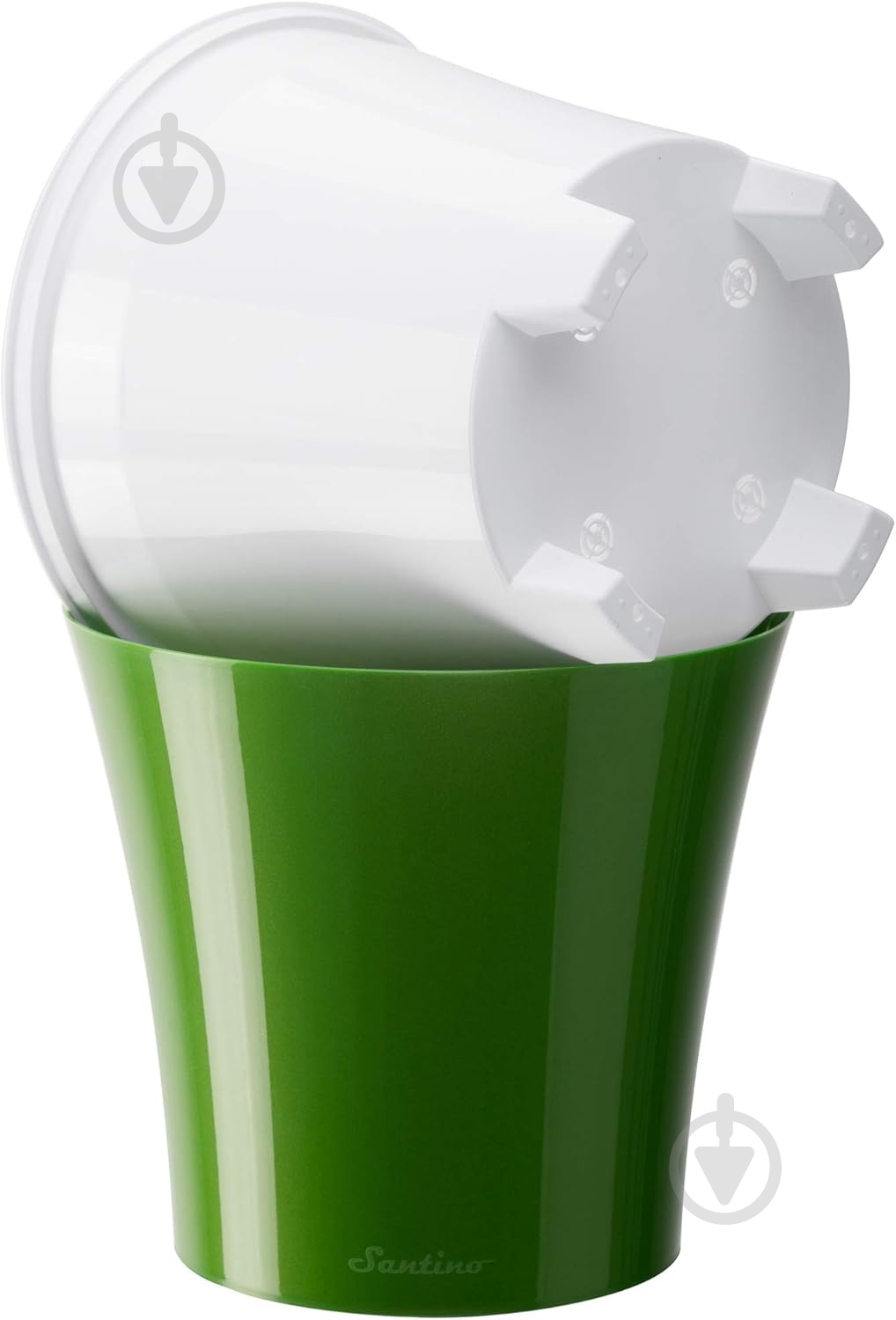 Вазон пластик Arte круглый черный с золотом 5 л Santino (2004918) - фото 3 Вазон пластик Arte круглый черный с золотом 5 л Santino (2004918) - фото 3