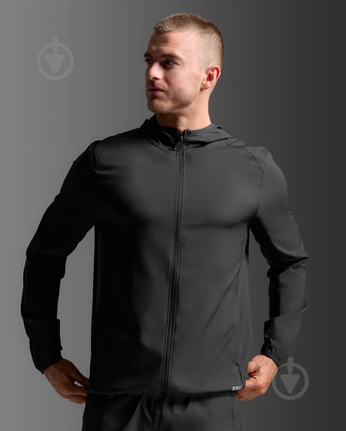 Вітрівка чоловіча 2XU Aero Jacket MR7209a_BLK/SRF р.2XL чорна - фото 1