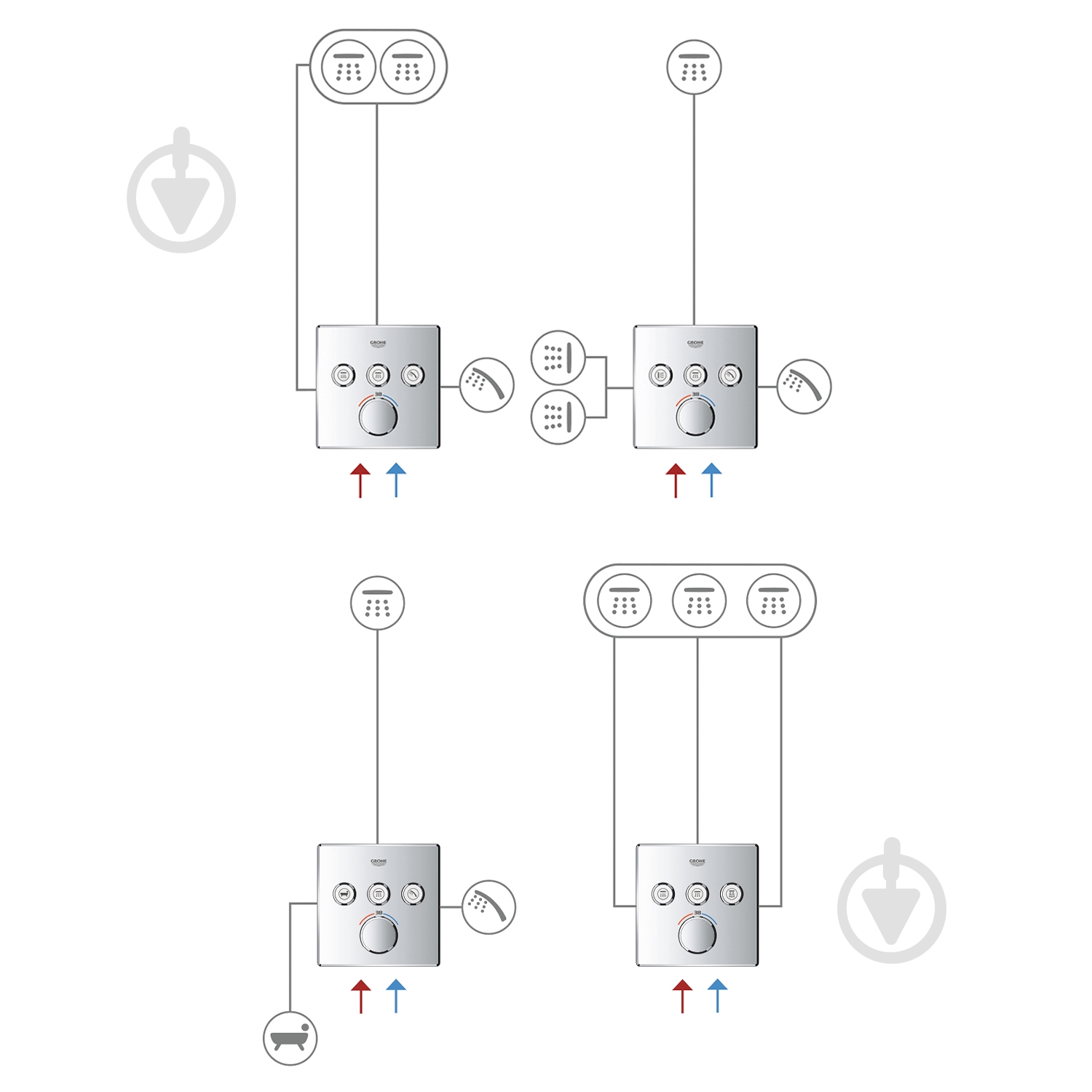 Душова система прихованого монтажу Grohe QuickFix SmartControl UA202802C3 - фото 4 Душова система прихованого монтажу Grohe QuickFix SmartControl UA202802C3 - фото 4