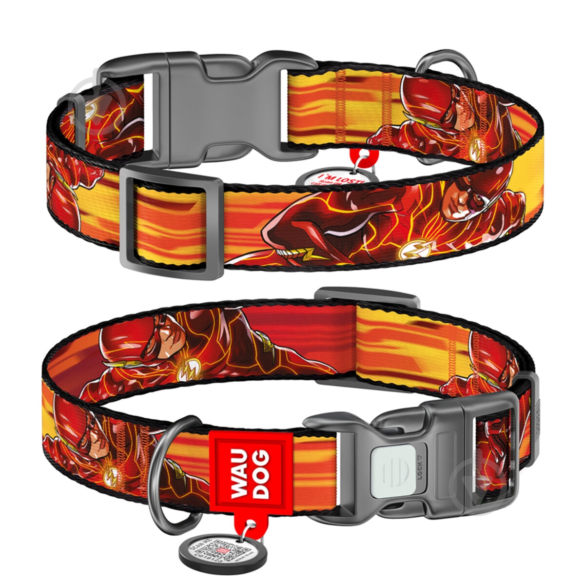 Нашийник Waudog Nylon малюнок "Швидкість Флеша" пластиковий фастекс XL Ш25 мм Д37-58 см - фото 1 Нашийник Waudog Nylon малюнок "Швидкість Флеша" пластиковий фастекс XL Ш25 мм Д37-58 см - фото 1