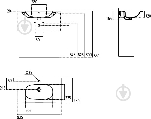 Умивальник Ideal Standard Tesi 80 СM T350901 - фото 2