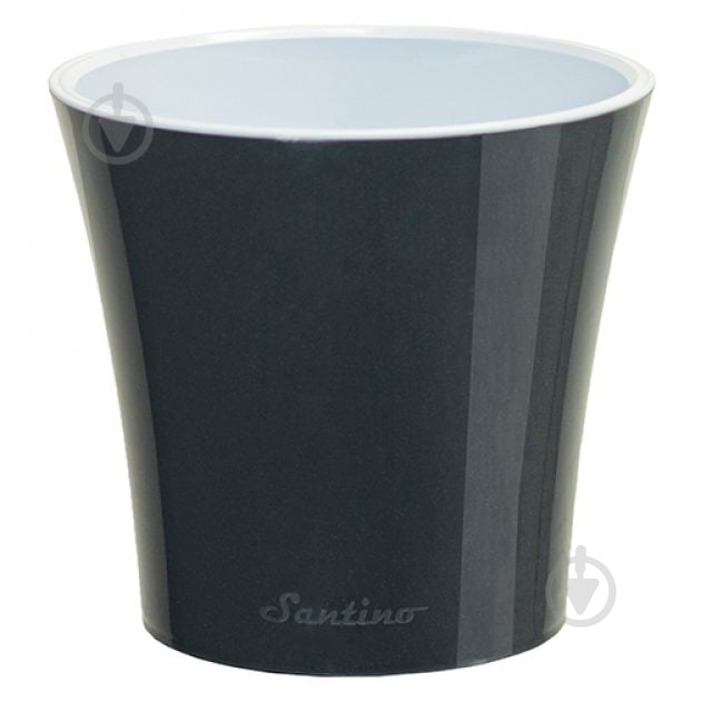 Вазон пластик Arte круглый антрацит с белым 5 л Santino (2016331) - фото 1 Вазон пластик Arte круглый антрацит с белым 5 л Santino (2016331) - фото 1
