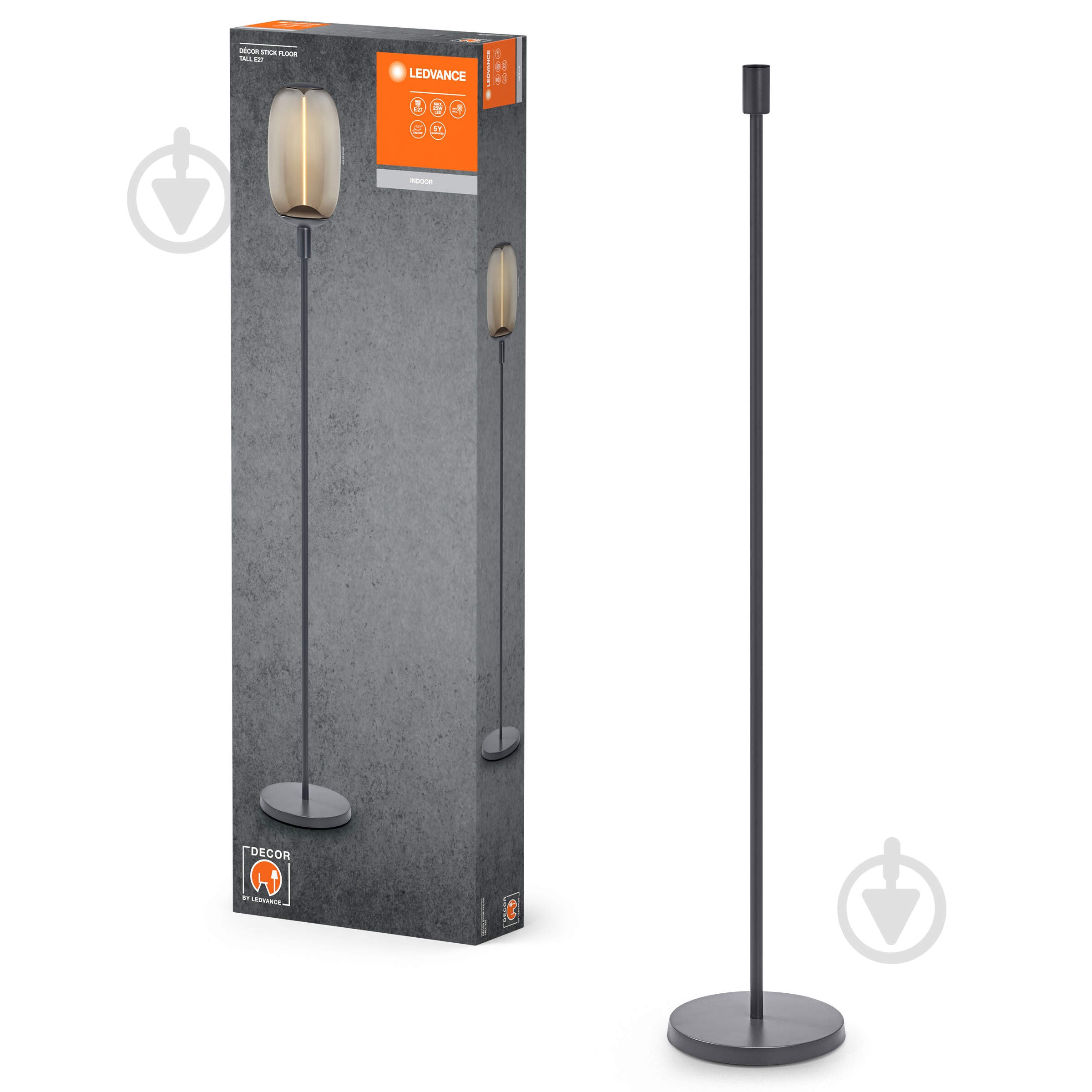 Торшер Ledvance Decor Stick Floor Tall E27 серый - фото 1 Торшер Ledvance Decor Stick Floor Tall E27 серый - фото 1