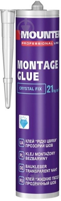 Клей монтажный Mounter Crystal Fix 280 мл - фото 1 Клей монтажный Mounter Crystal Fix 280 мл - фото 1