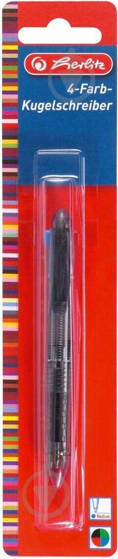 Ручка шариковая Herlitz Colors синяя-черная-красная-зеленая 10199669 - фото 2