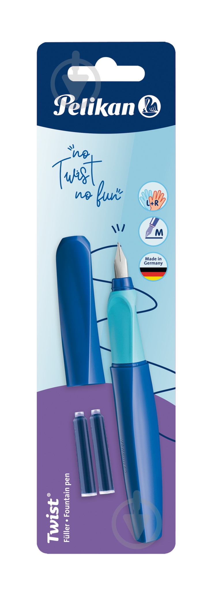 Ручка перьевая Pelikan Twist Deep Blue темно-синий корпус 814744 - фото 3