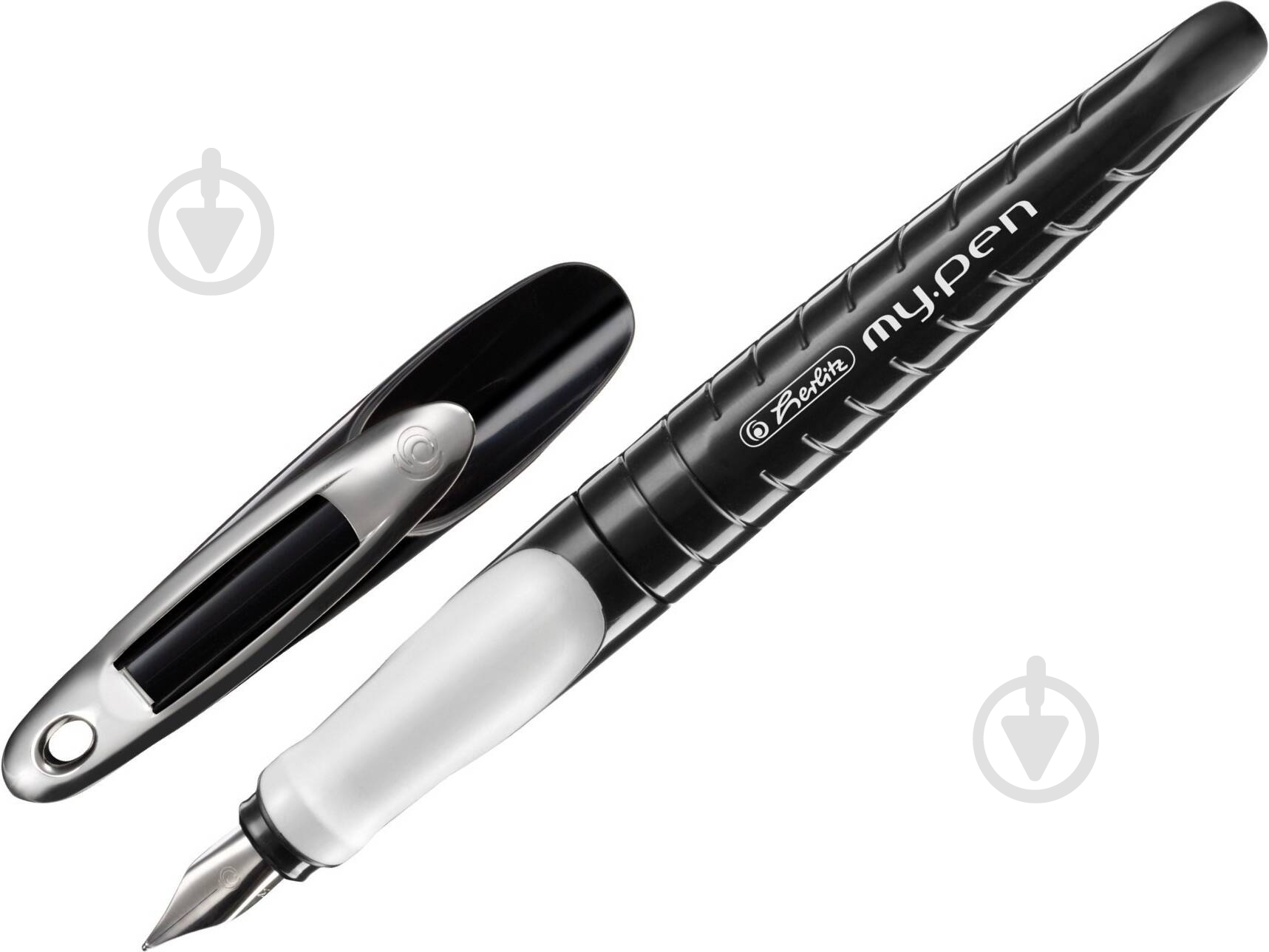 Ручка перова Herlitz My.pen Black-White чорний корпус 10999803 для лівші - фото 1