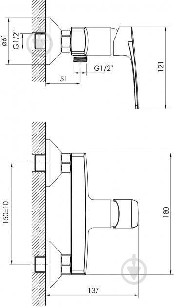 Смеситель для душа Imprese Kampa 15285 - фото 2