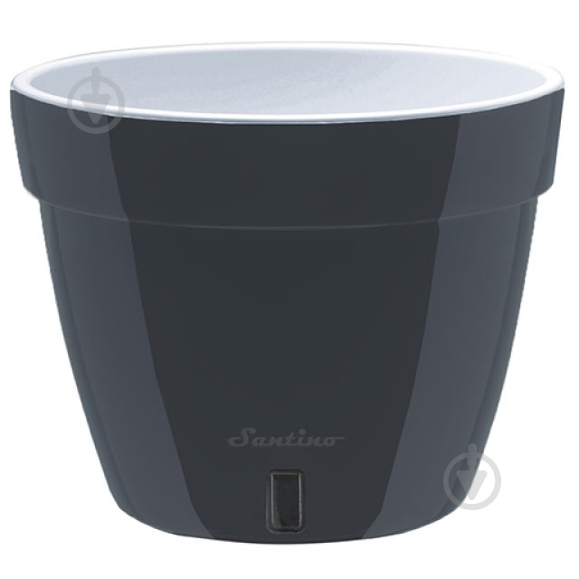 Вазон пластик Asti круглый антрацит/белый 6 л Santino (2017376) - фото 1 Вазон пластик Asti круглый антрацит/белый 6 л Santino (2017376) - фото 1