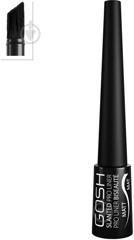 Подводка для глаз Gosh Slanted Pro Liner 002 Matt Black 3 мл - фото 1