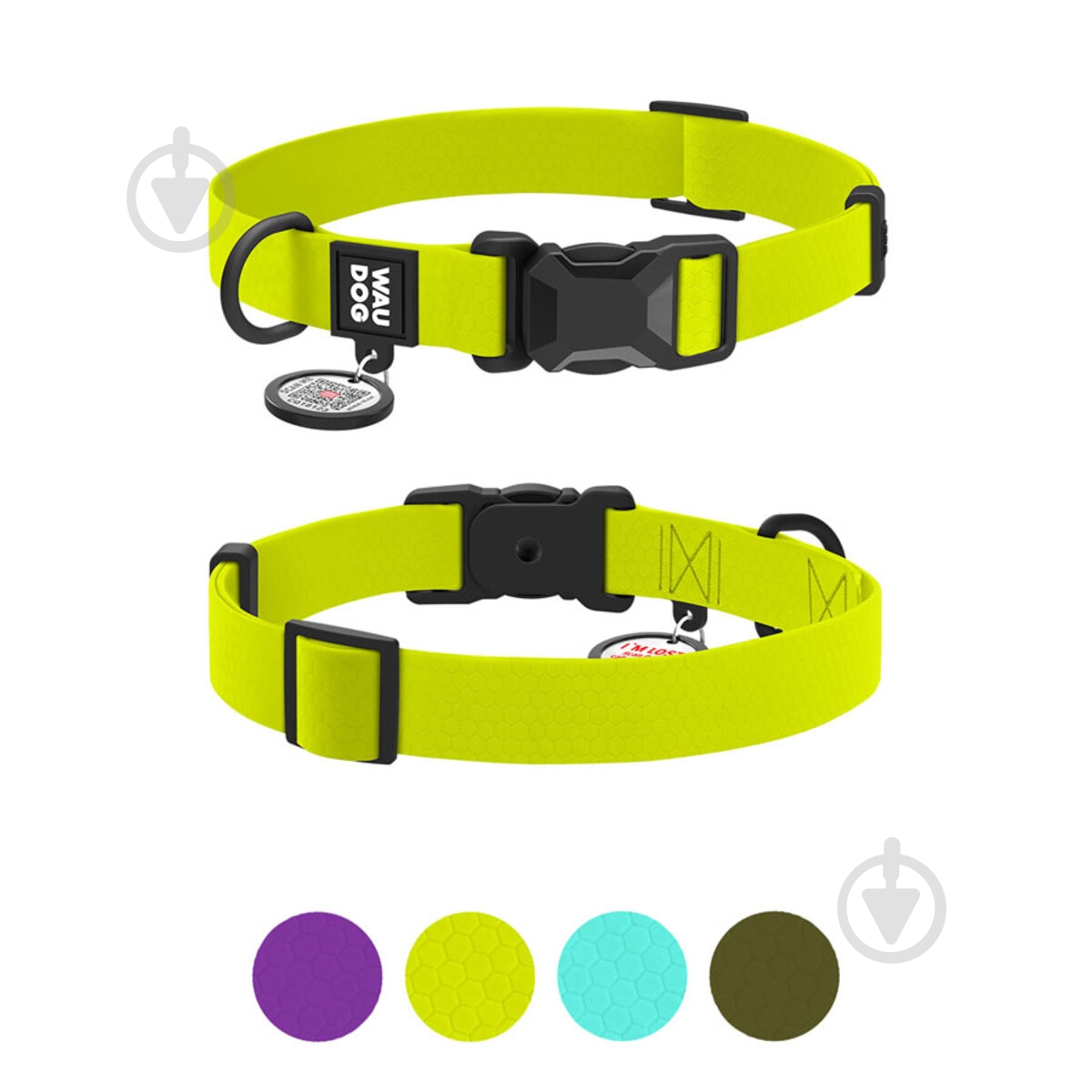 Ошейник WAUDOG Magnet магнитная пряжка-фастекс M Ш20 мм Д28-40 см лимонный - фото 1 Ошейник WAUDOG Magnet магнитная пряжка-фастекс M Ш20 мм Д28-40 см лимонный - фото 1