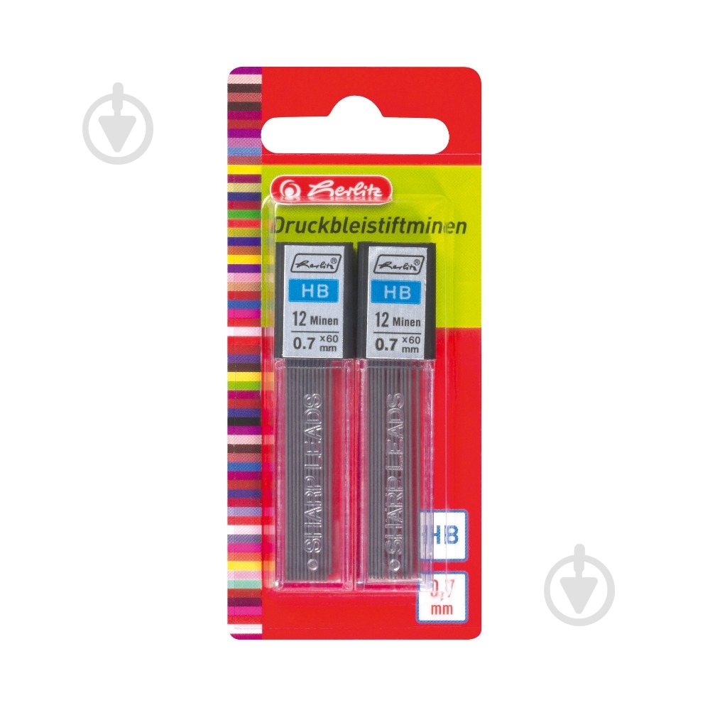 Набір грифелів НВ 0,7 мм чорний 10199156 Herlitz 24 шт. - фото 1
