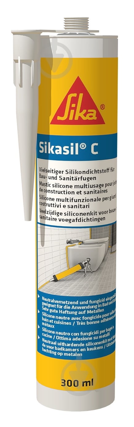 Герметик силіконовий Sika нейтральний Sikasil-C прозорий 300 мл - фото 1 Герметик силіконовий Sika нейтральний Sikasil-C прозорий 300 мл - фото 1
