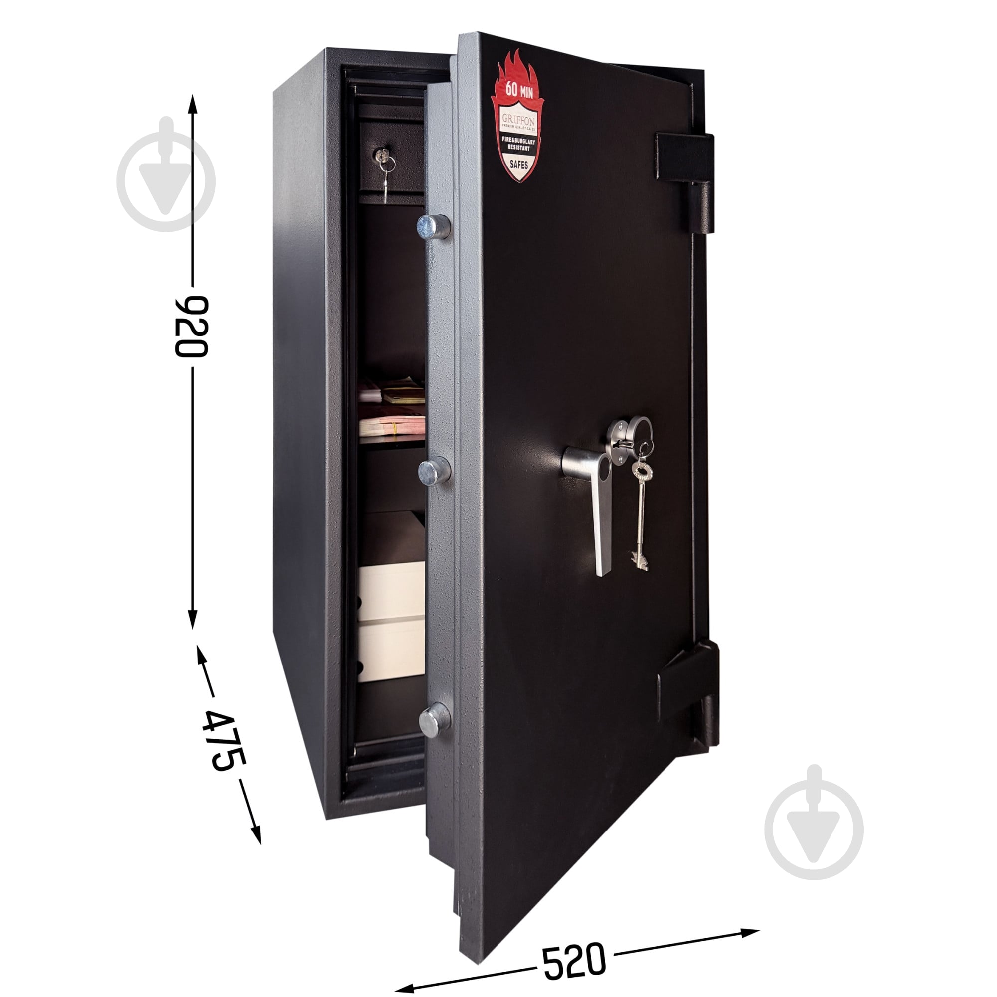 Сейф вогнетривкий Griffon FRS.90.K Black - фото 2