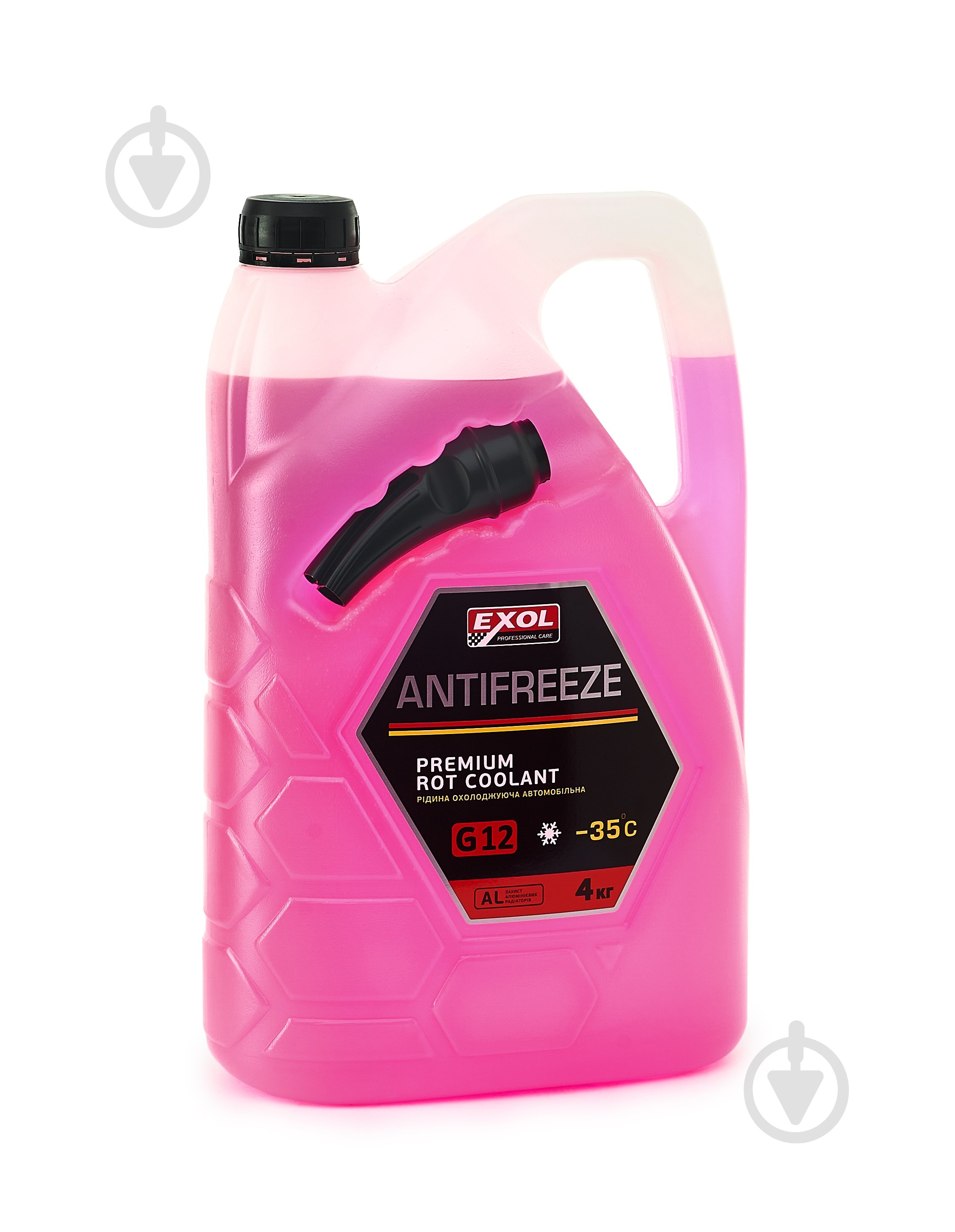 Антифриз EXOL Rot G12 G12 от -35 до +108 готовый 4 л 4,2 кг розовый - фото 1