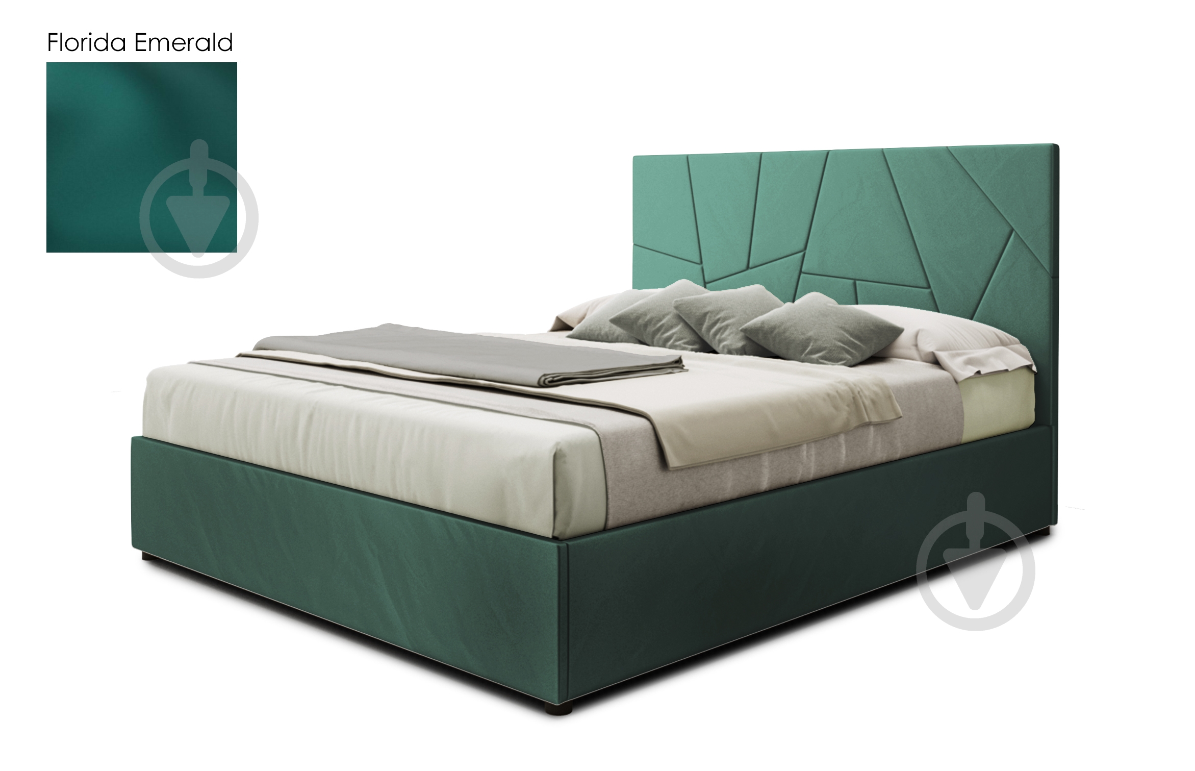 Кровать Green Sofa Денвер-2 Флорида Emerald 160x200 см - фото 1 Кровать Green Sofa Денвер-2 Флорида Emerald 160x200 см - фото 1
