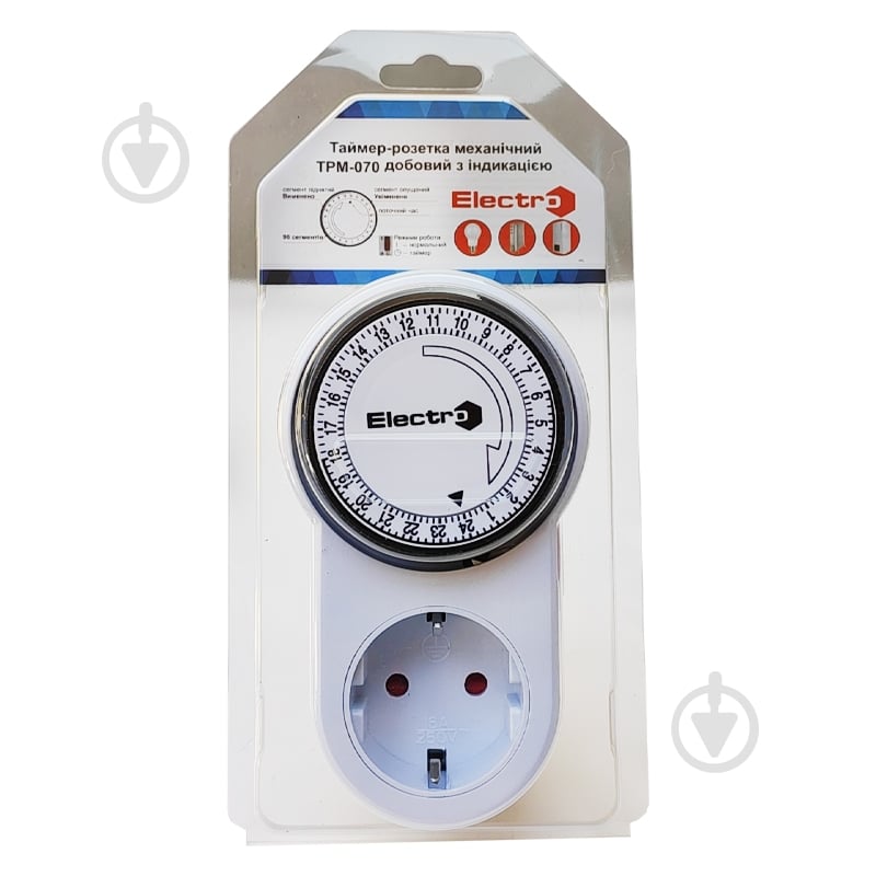 Таймер с розеткой ElectrO ТРМ070 с индикацией 16А 230В - фото 4 Таймер с розеткой ElectrO ТРМ070 с индикацией 16А 230В - фото 4