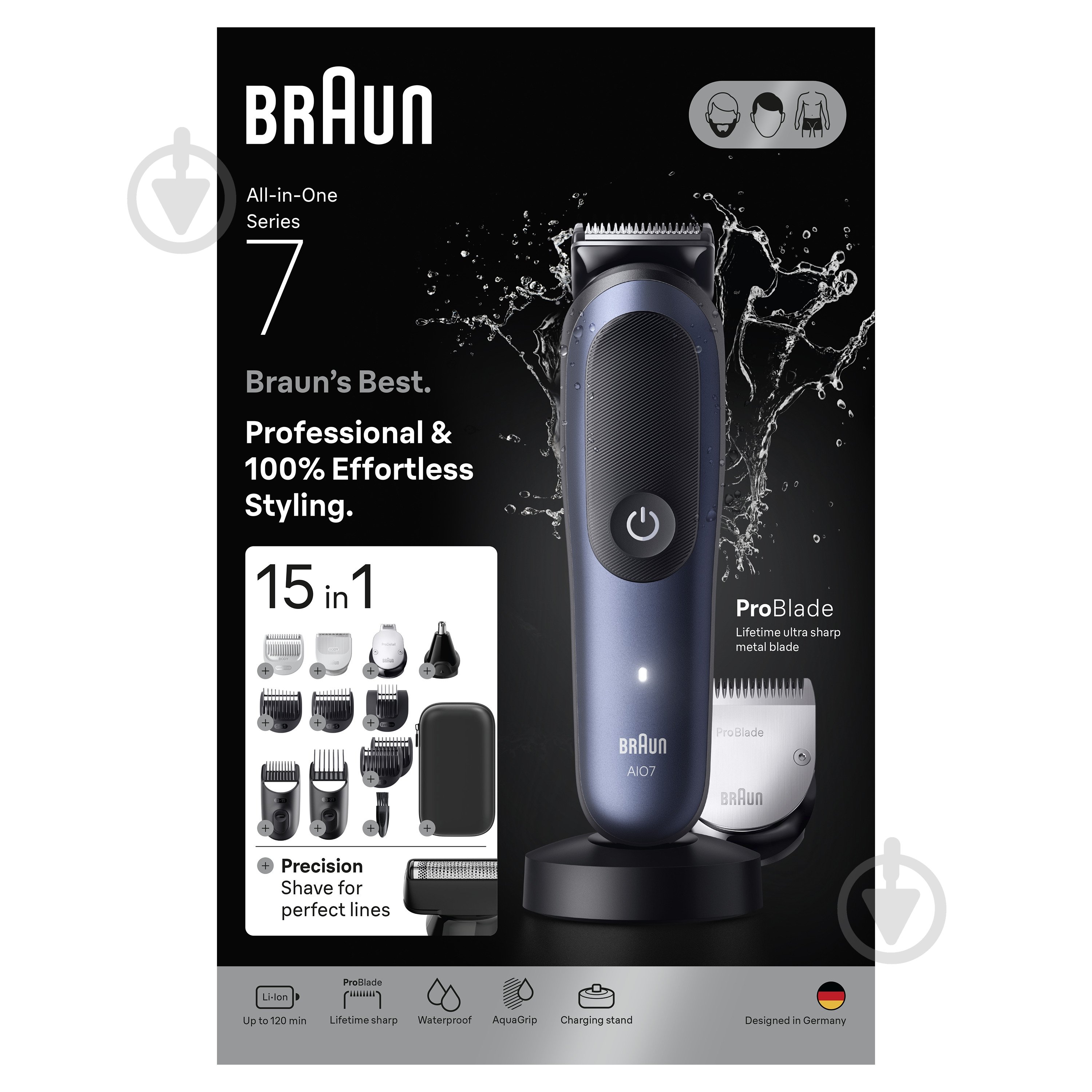 Триммер универсальный Braun All-in-One Series 7 AIO7580 - фото 7 Триммер универсальный Braun All-in-One Series 7 AIO7580 - фото 7