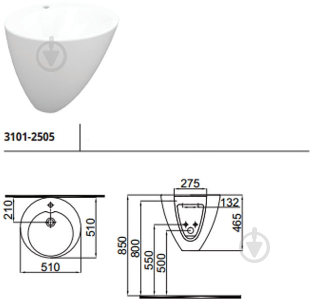 Умывальник IDEVIT Alfa 51 (3101-2505) - фото 2 Умывальник IDEVIT Alfa 51 (3101-2505) - фото 2