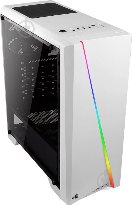 Корпус AeroCool Mid Tower RGB acrylic side panel Cylon White - фото 1