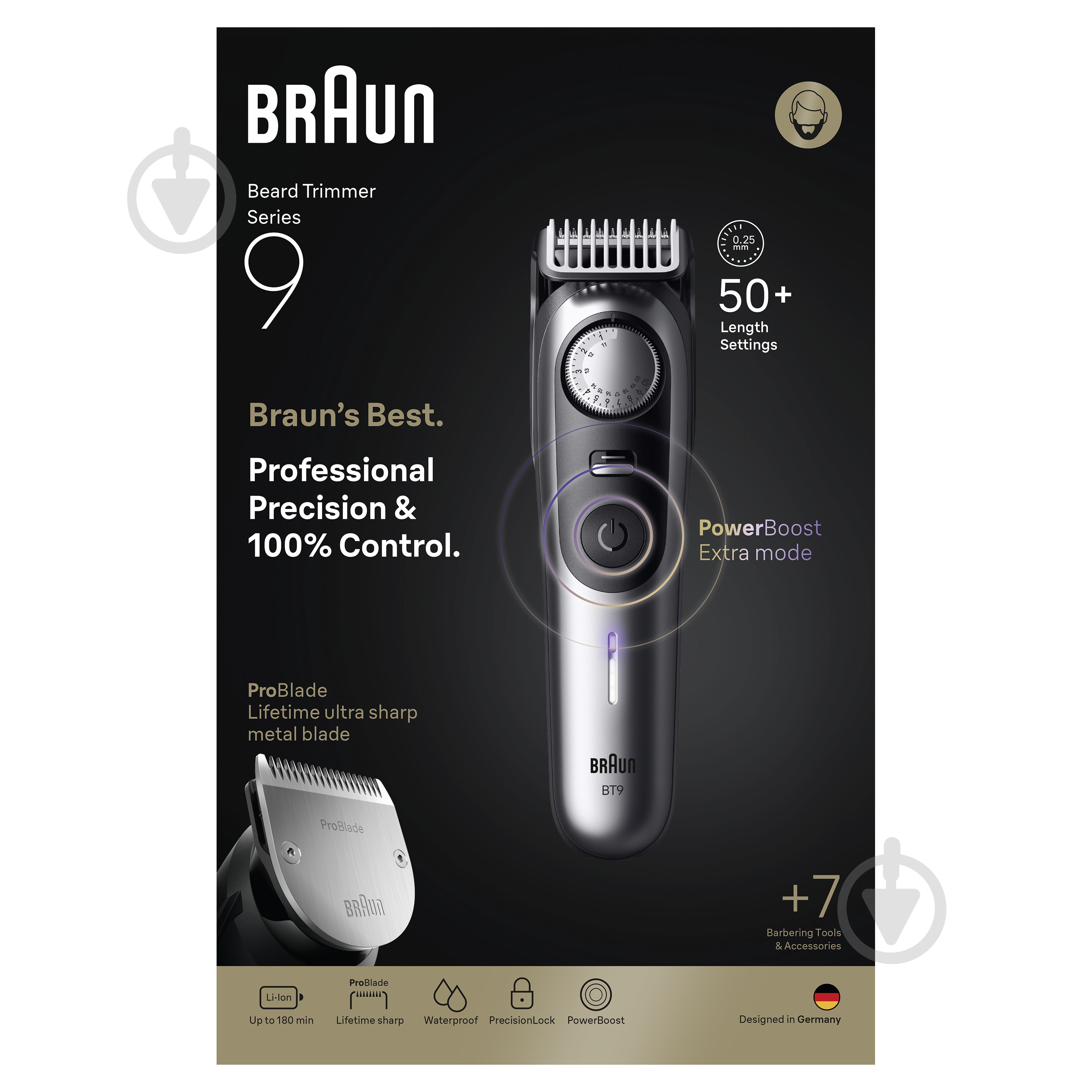 Тример для бороди Braun Series 9 BT9520 (8700216427715) — фото 8