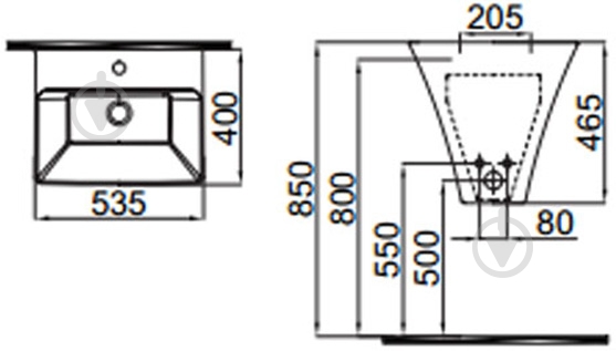 Умывальник IDEVIT Halley 55 (3201-2405) - фото 2