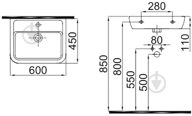 Умывальник IDEVIT Halley 60 (3201-0455) - фото 3
