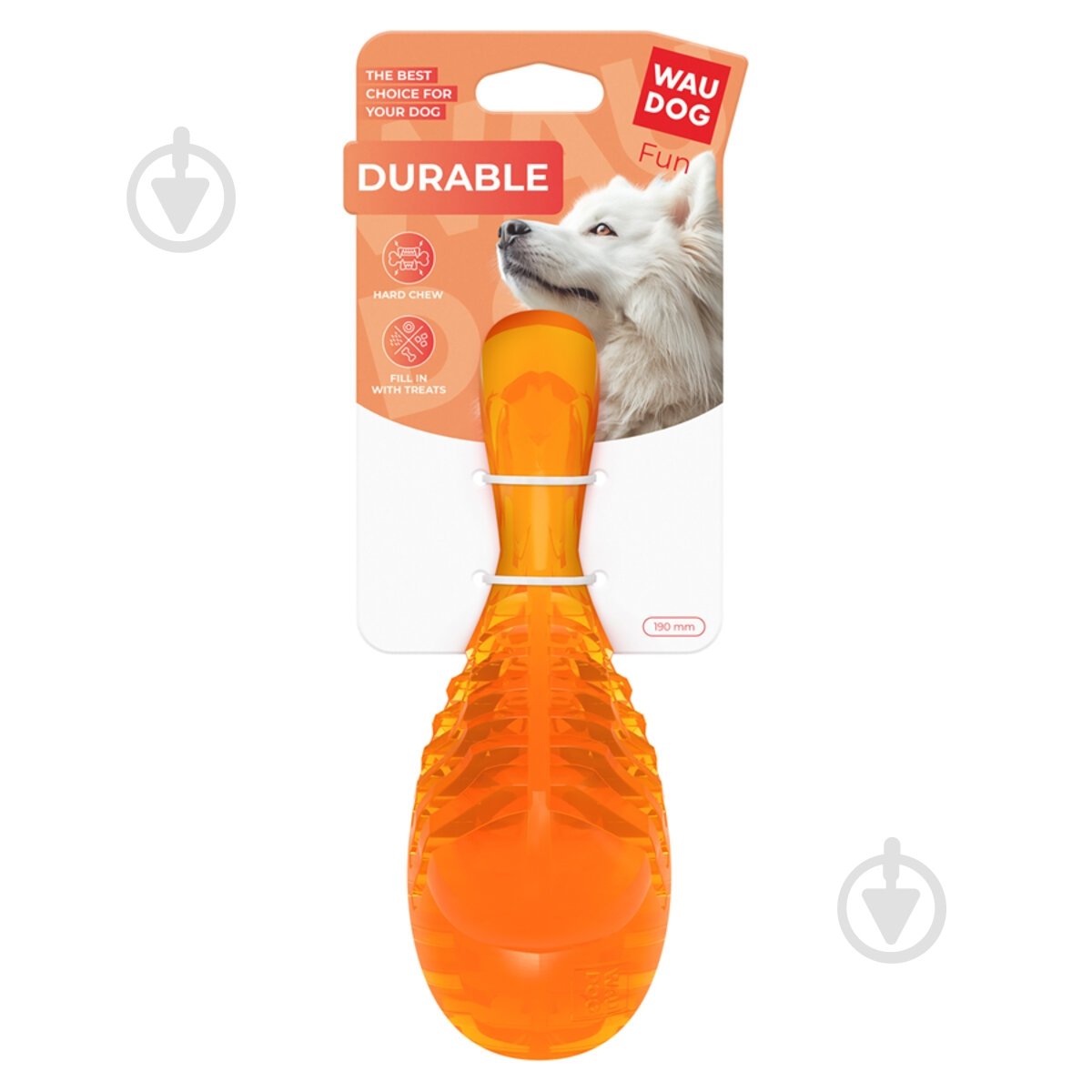 Іграшка для собак Waudog Fun Гомілка помаранчева 190 мм - фото 2