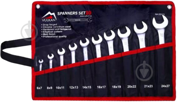 Набор ключей рожковых Vulkan Combine Spanner 10 шт 23171 - фото 1 Набор ключей рожковых Vulkan Combine Spanner 10 шт 23171 - фото 1