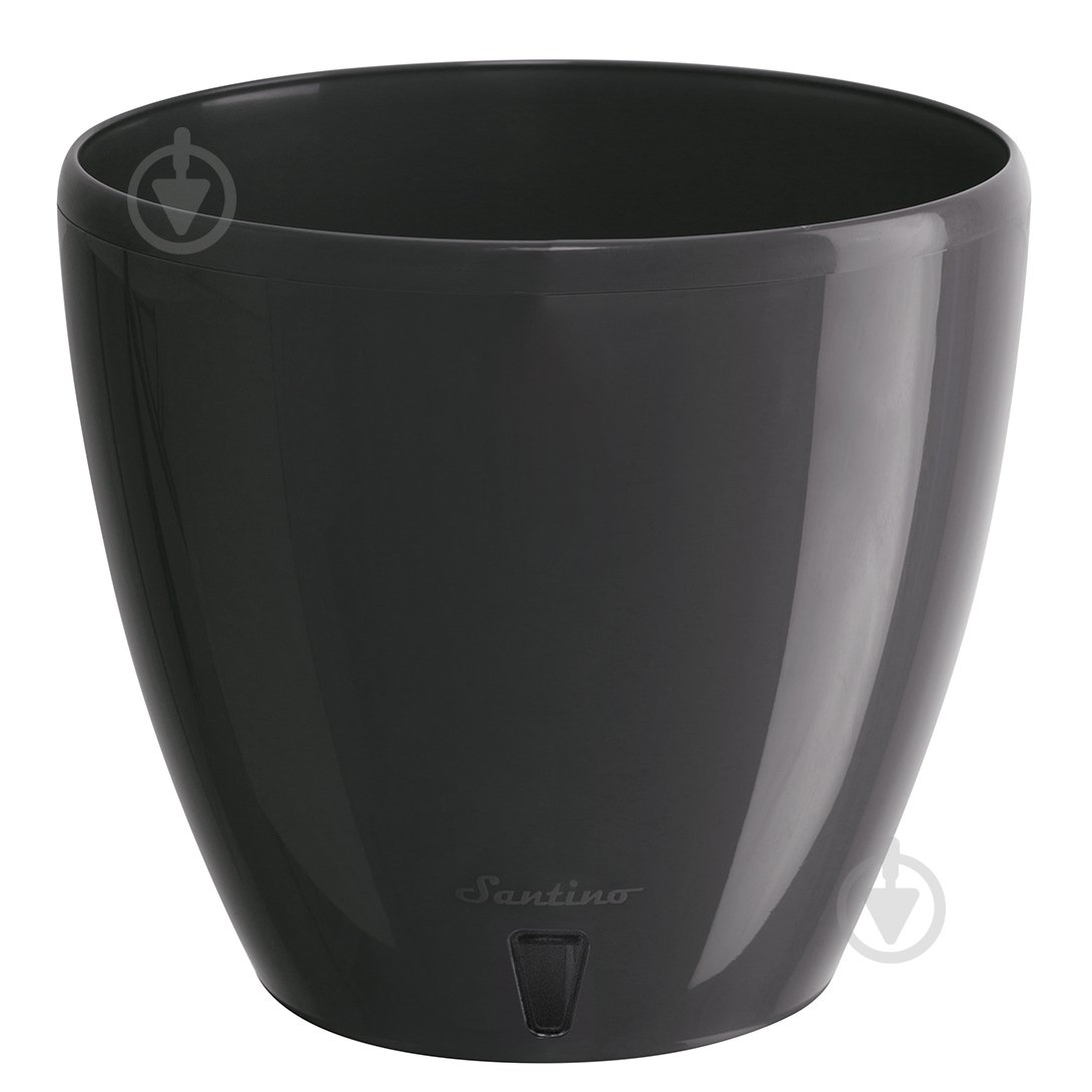 Вазон пластик Deco Twin круглий антрацит 2,5 л Santino (2008534) - фото 1
