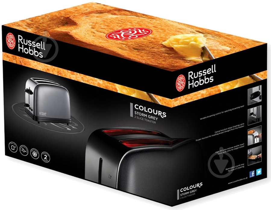 Тостер Russell Hobbs 18954-56 StormGrey - фото 8 Тостер Russell Hobbs 18954-56 StormGrey - фото 8