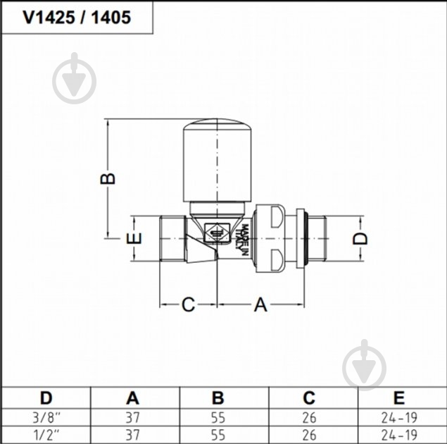 Кран-термостат Carlo Poletti First Thermo прямой 1/2" х 24-19 хром (V142511CB) - фото 2 Кран-термостат Carlo Poletti First Thermo прямой 1/2" х 24-19 хром (V142511CB) - фото 2