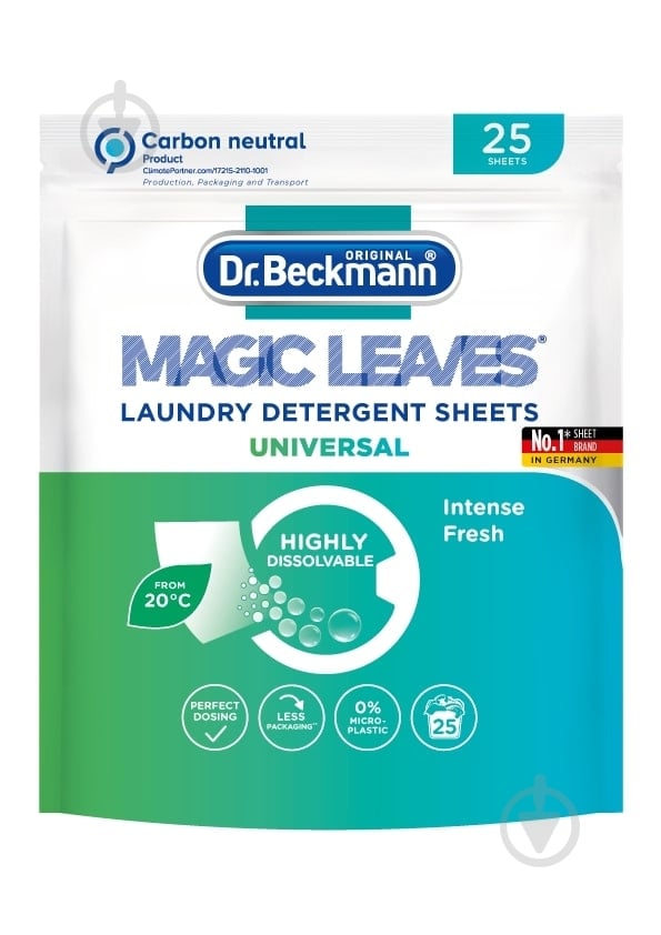 Салфетки для машинной стирки Dr. Beckmann Magic Leaves универсальные 25 шт. - фото 1