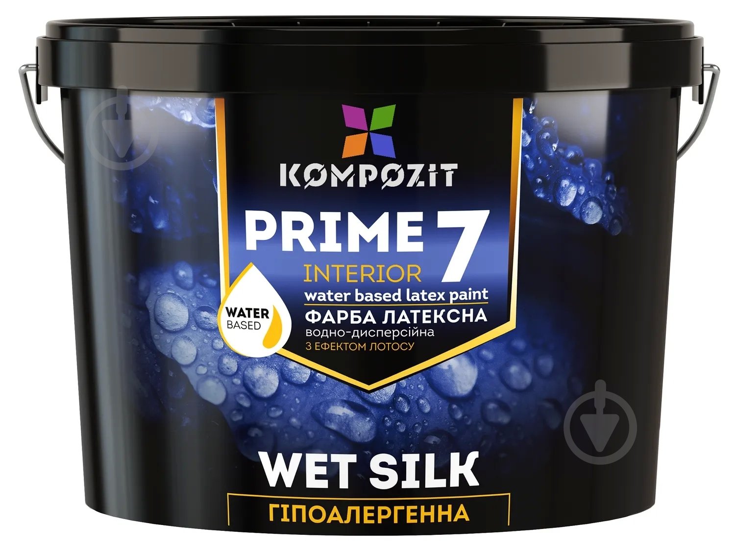 Краска латексная водоэмульсионная Kompozit PRIME мат белый 9 л - фото 1
