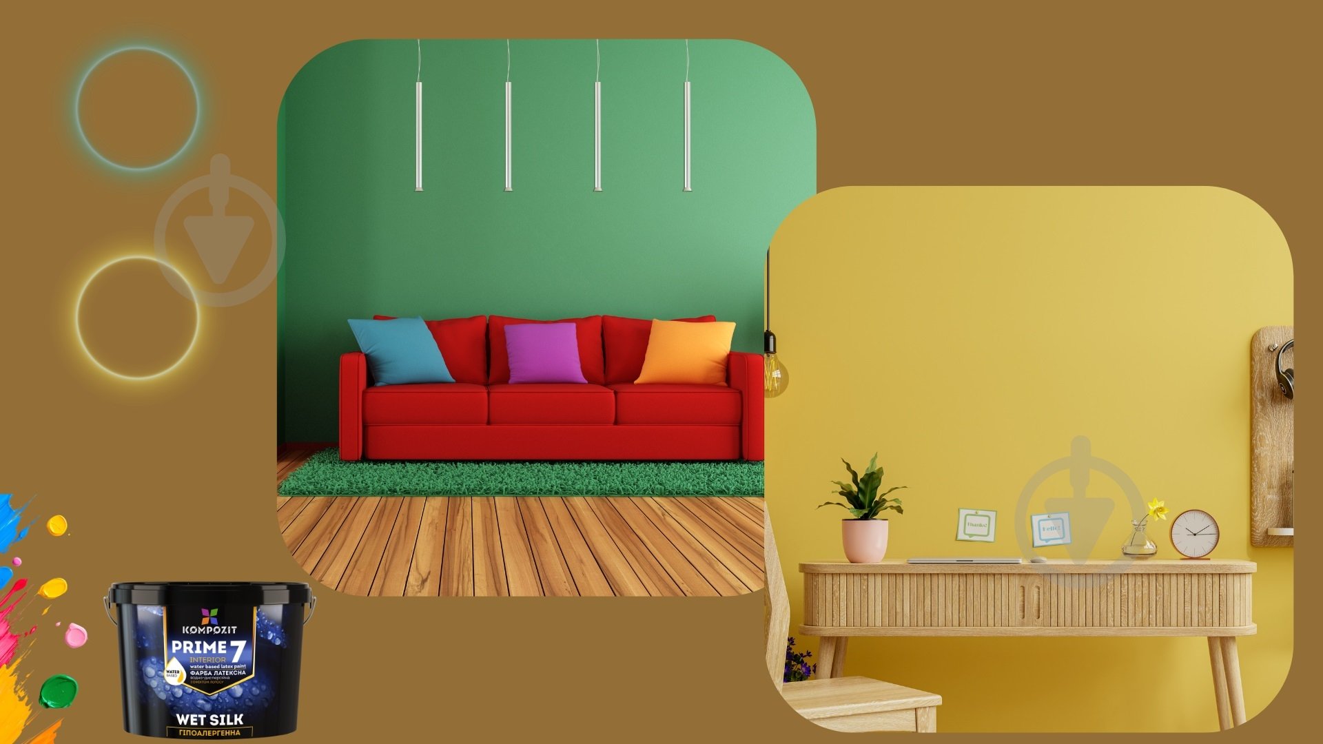 Краска латексная водоэмульсионная Kompozit PRIME 7 шелковистый мат белый 9 л - фото 6