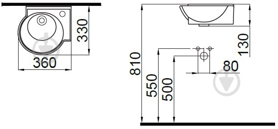 Умывальник IDEVIT Myra Mini 36 (0201-0365-07) - фото 2