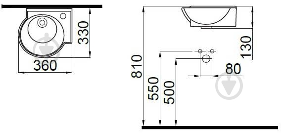 Умивальник IDEVIT Myra Mini 36 (0201-0367-07) - фото 2