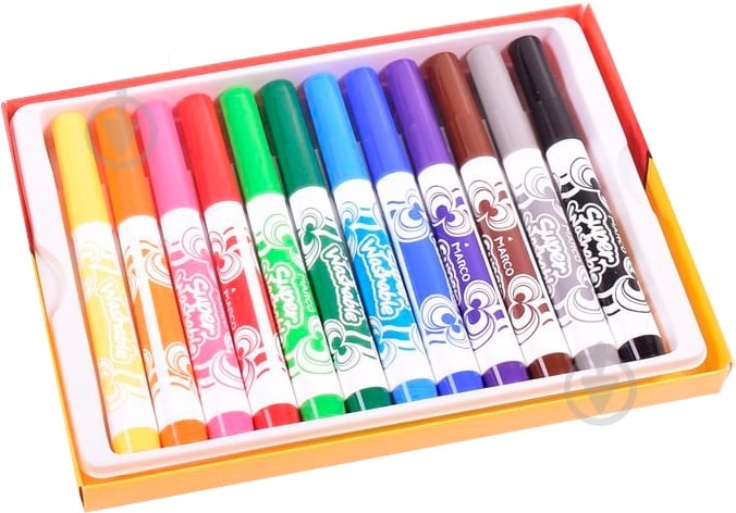 Фломастеры Super Washable Jumbo 12 шт Marco - фото 5