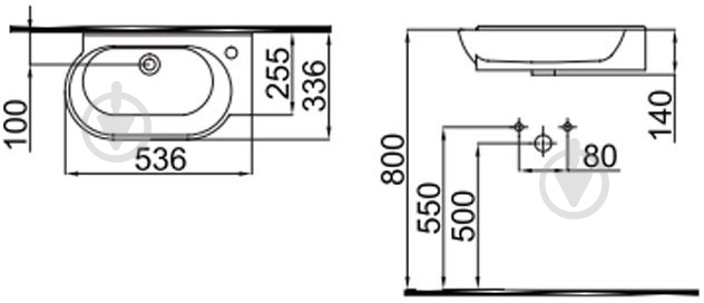 Умывальник IDEVIT Myra 56 (0201-2505-07) - фото 2 Умывальник IDEVIT Myra 56 (0201-2505-07) - фото 2