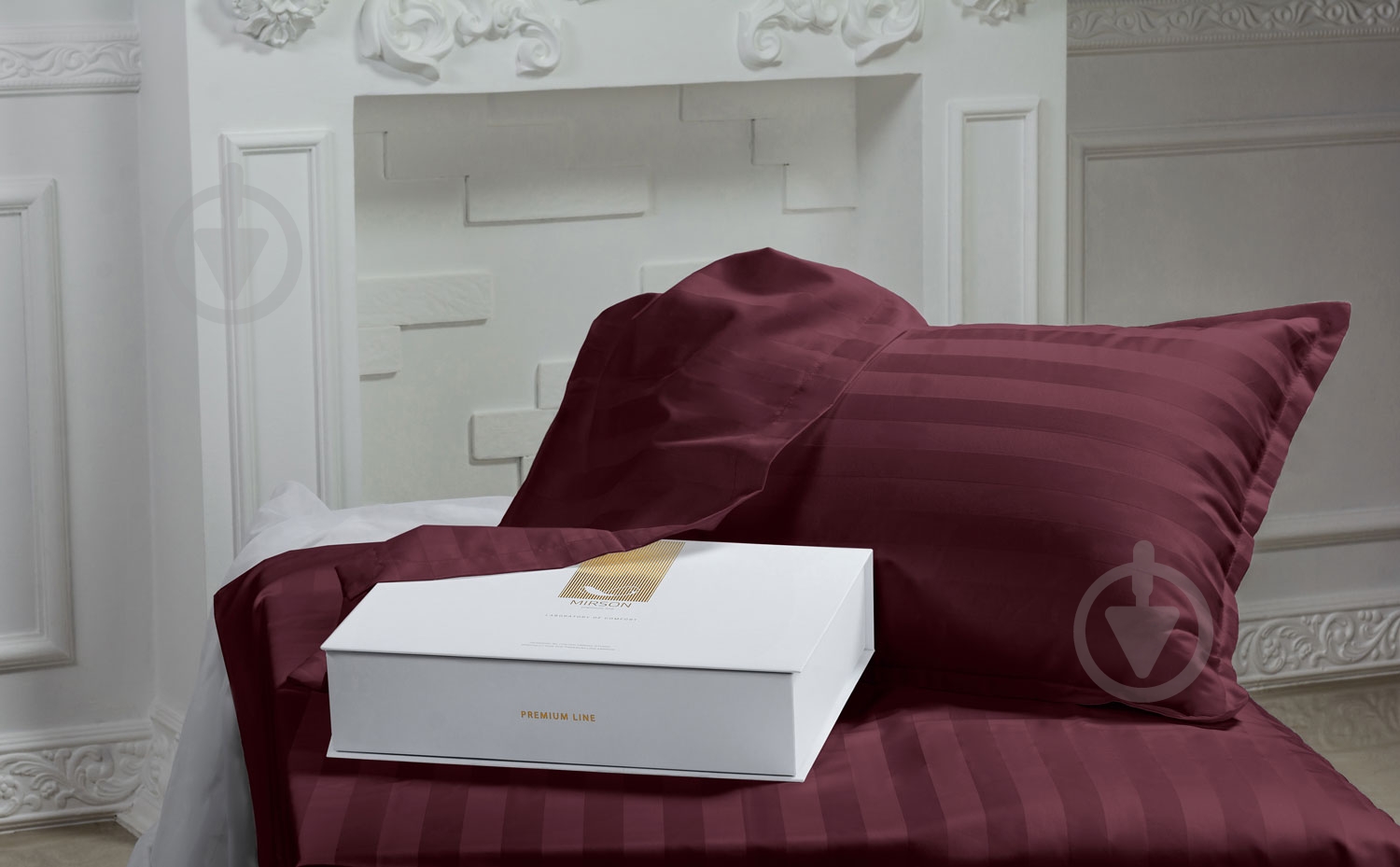 Комплект постельного белья Aldo евро бордовый MirSon - фото 1