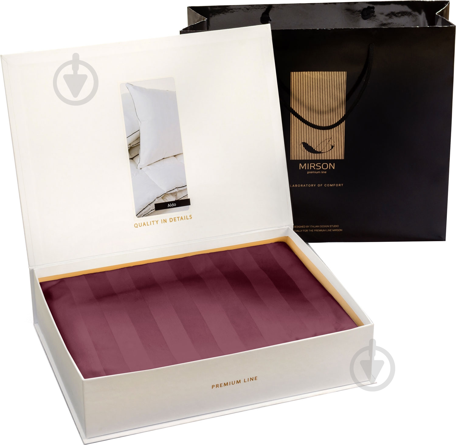 Комплект постельного белья Aldo евро бордовый MirSon - фото 4