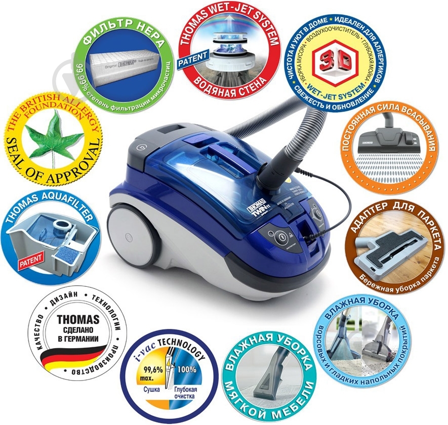 Пылесос моющий THOMAS Twin TT Parquet Aquafilter - фото 9