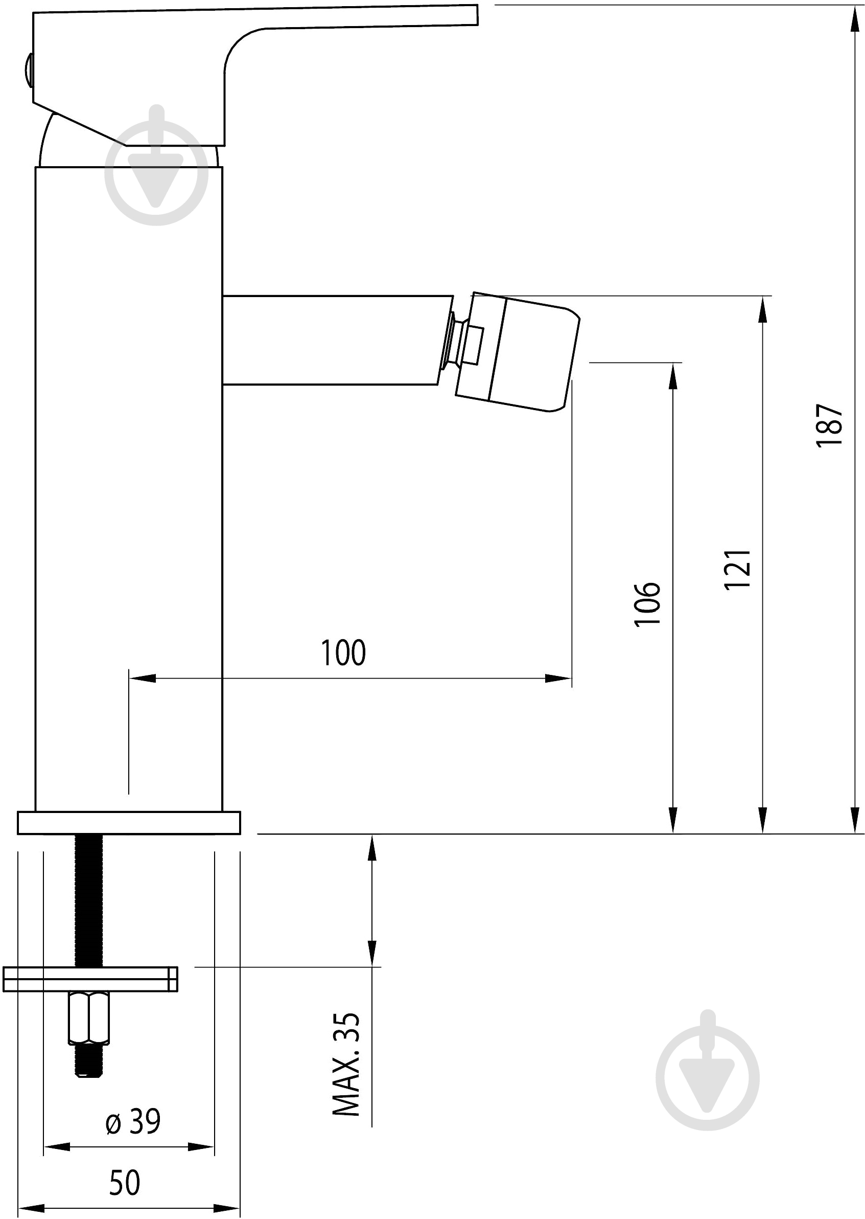 Смеситель для биде Deante Savory BCX 031M - фото 2