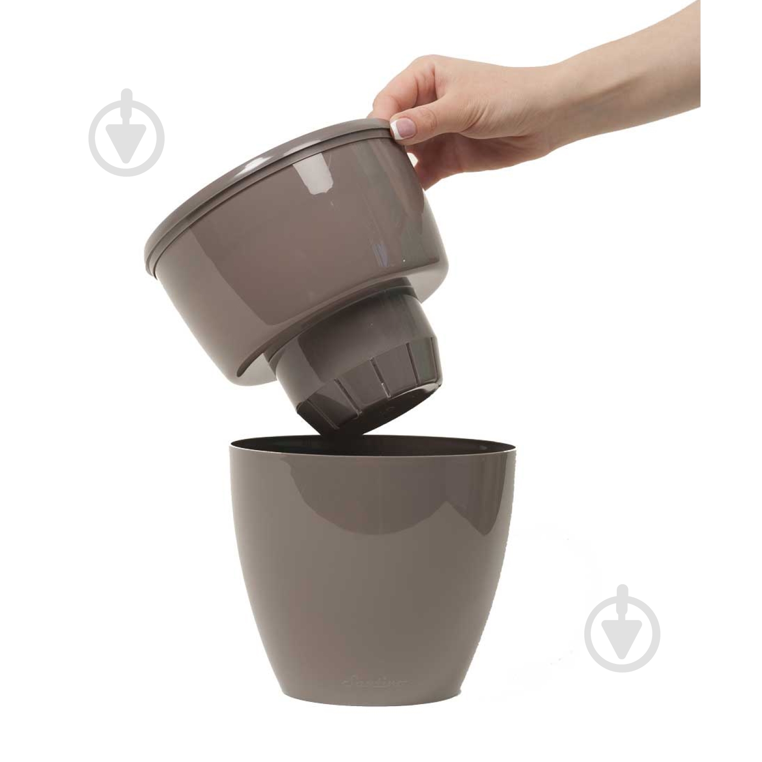 Вазон пластик Deco Twin круглый шаде 12 л Santino (2010650) - фото 4