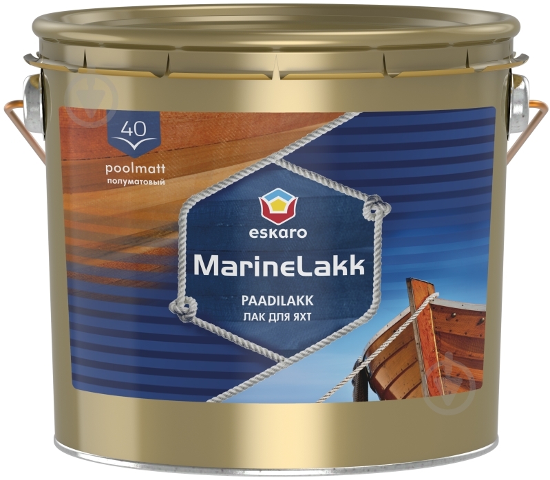 Лак для човнів Marine Lakk 40 Eskaro напівмат 2,4 л - фото 1