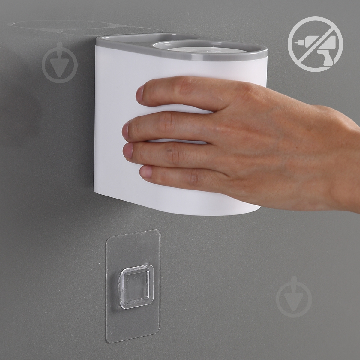 Стакан для зубных щеток MVM BP-20 white/grey - фото 9